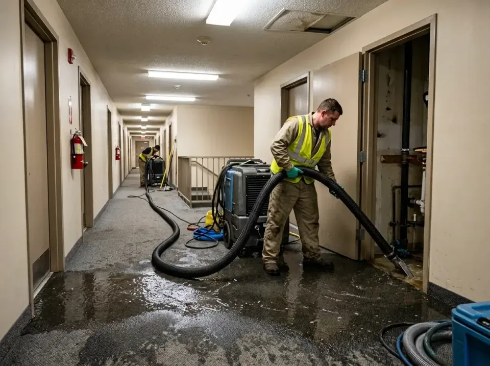 multi-unit-apartment-hallway-f-005 — frequently asked questions, Emergency Burst Pipe Water Extraction & Removal in Illinois
